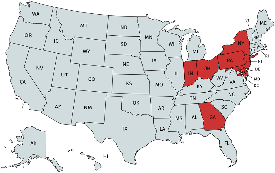 Rosen Affiliates - Map of Areas Served